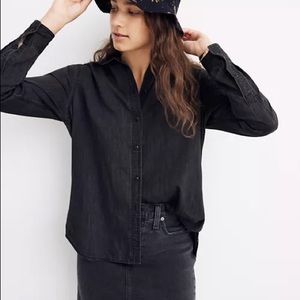 Madewell Denim Oversized Ex-Boyfriend Shirt in Lunar Wash XS